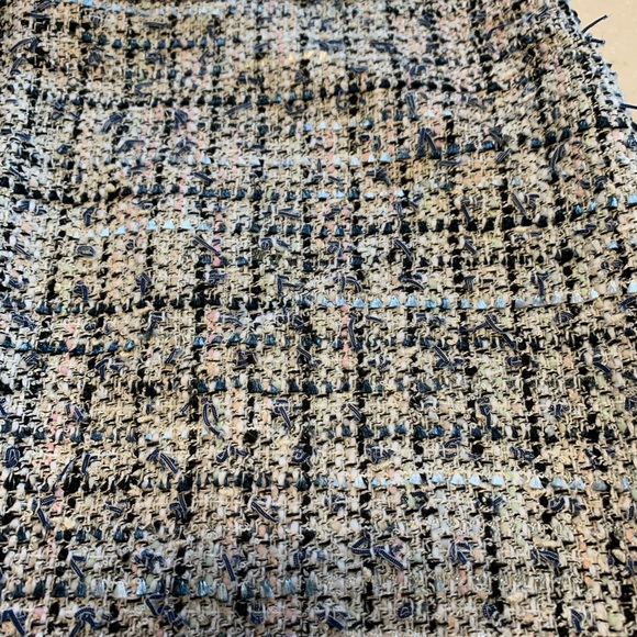 Ann Taylor Mult Grid Fringe Tweed Pencil Skirt $89 - Picture 7 of 10